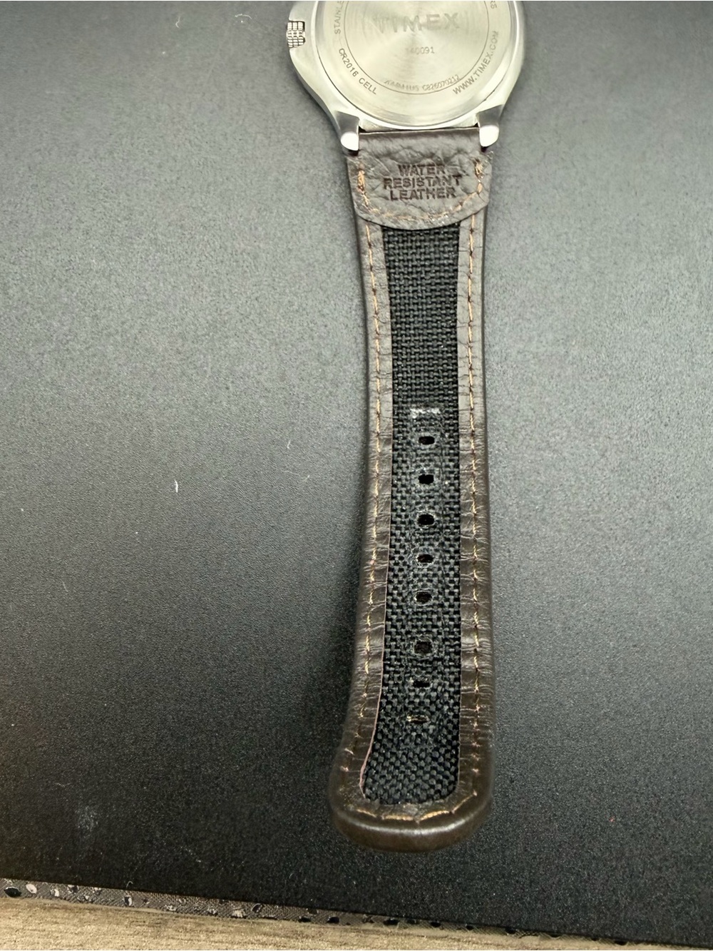 Timex Expedition Watch CR2016 cell T40091 Indiglo Leather #W05 - Picture 10 of 13